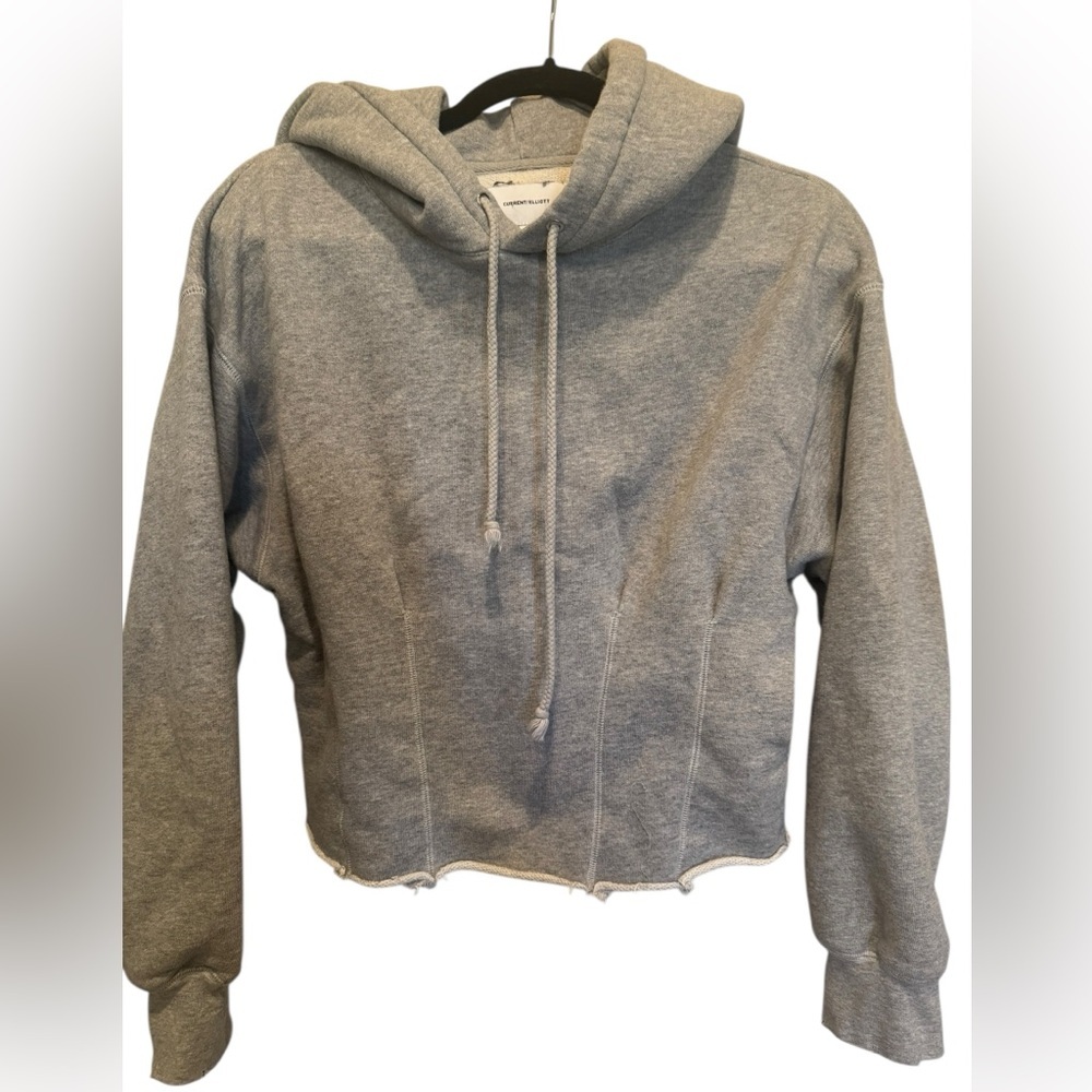 Current/Elliott Heather Gray Cropped Hoodie